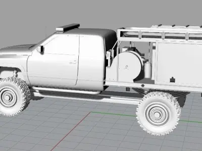 1996 Dodge Ram 1500 Brush Truck Free 3D print model