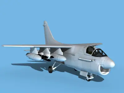 Chance Vought A-7D Corsair V016 USN 3D model