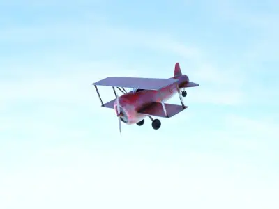 PLANE red  air craft 3D model