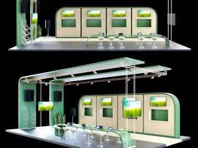 Exhibition stand 2 3D model purchase