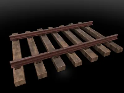 Railway Track 3D Model Game Ready Model Low-poly 3D model