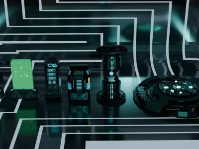 Sci-Fi Device Pack Low-poly 3D model