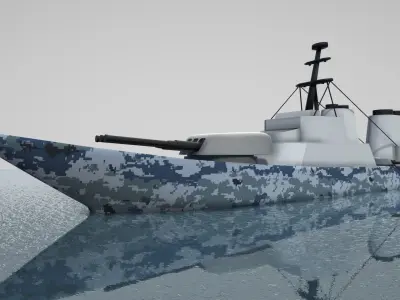 Simple Warships Game Models Free low-poly 3D model