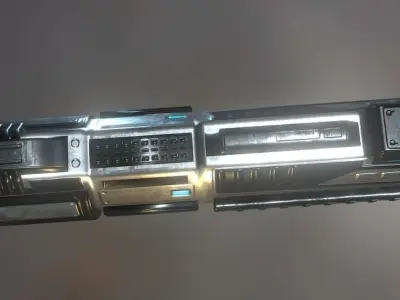 Futuristic Revolver Low-poly 3D model