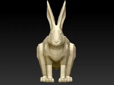 3D RABBIT LOWPOLY Low-poly 3D model