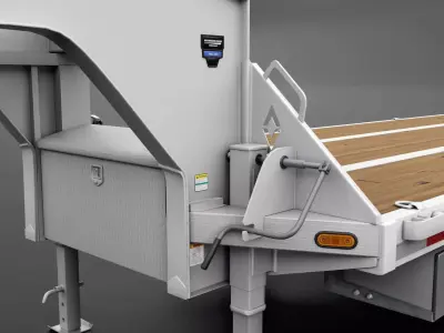 Gooseneck Flatbed Ramp Trailer - Diamond C  3D model