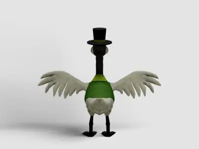 Cartoon goose pack Free low-poly 3D model