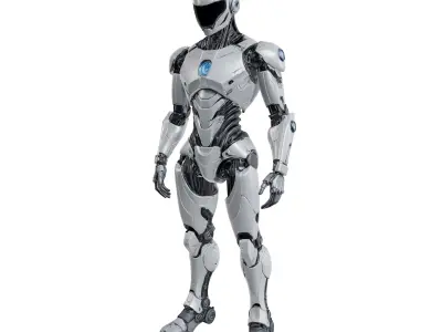 Humanoid Robot Character 4  Low-poly 3D model