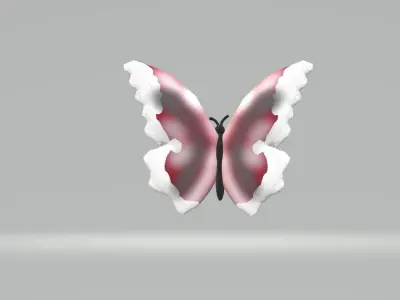 Red Black Butterfly 3D model