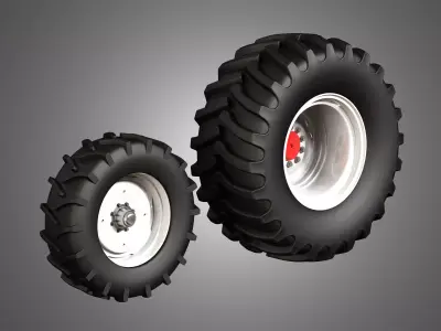 Combine Vehicle Twin Tires 3D model