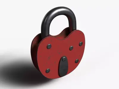 Padlock High Poly with Loop Rivets Keyhole and Cap 3D model
