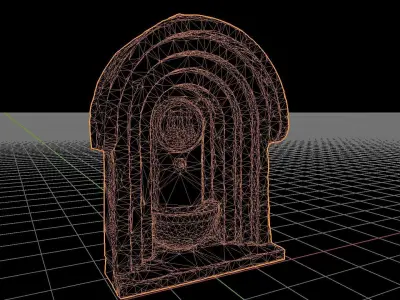 Photo-Scanned Italian Fountain Low-poly 3D model