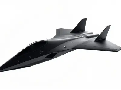 VoidRunner 9000 Stealth Jet Model Pack Low-poly 3D model
