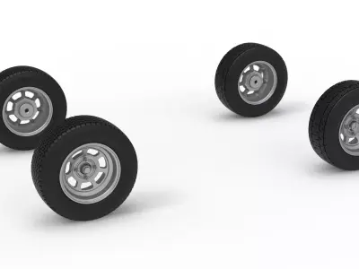 Wheel Set of Dwarf car Scale 1 to 25 3D print model
