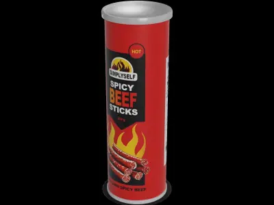 Dried meats Spicy Beef Sticks Low-poly 3D model