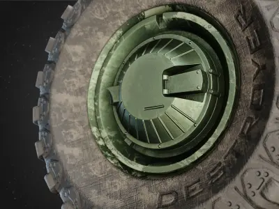 Heavy Duty Wheel Low-poly 3D model