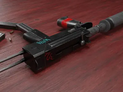 MAC-10 Submachine Gun 3D model purchase