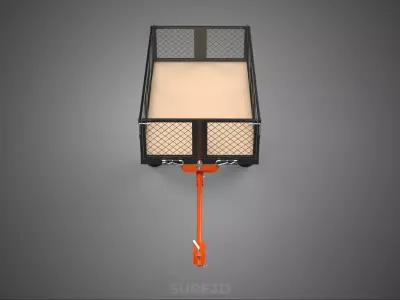 FLATBED MESH TRAILER CART TOW TRACTOR WAGON TROLLEY DOLLY GARDEN 3D model