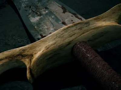 Shortsword with bone hilt Free 3D model