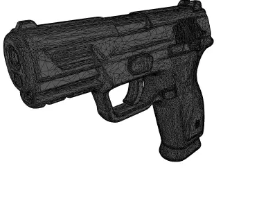 Futuristic SciFi Pistol Game Asset 3D model