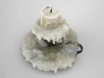 Candleholder medieval Low-poly 3D model