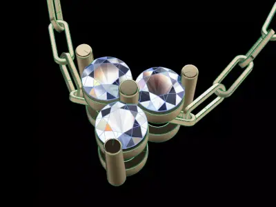 Dainty 3 Stone Pendant 2MM 3D print model