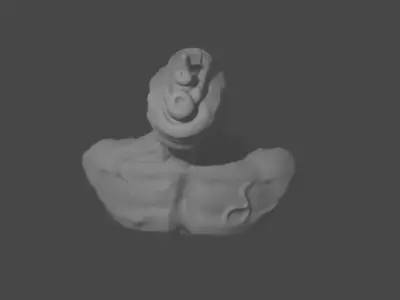 alien miniature bust for painting 3D print model