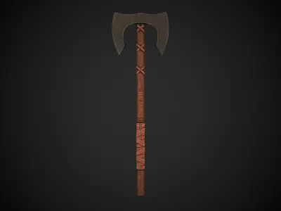 Old Norse Battleaxe - Sterkr Hond Low-poly 3D model