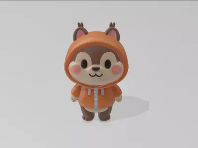 Anthropomorphic Squirrel Character 3D model