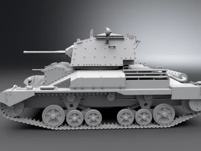 A10 Cruiser Tank scale model 3D print model