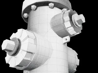 Urban Fire Hydrant Low-poly 3D model