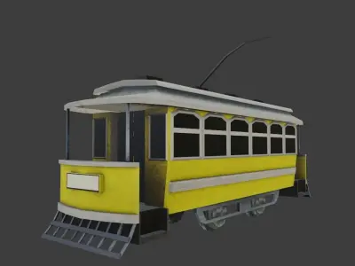 Low poly JG Brill Tramway  Low-poly 3D model