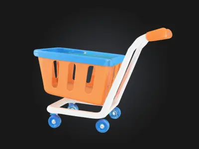 Shopping Cart Bliss  Everyday Utility with a Touch of Whimsy 3D model