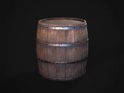 wood barrel Low-poly 3D model purchase