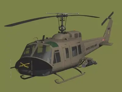Bell UH-1D HUEY Vietnam 1st Cavalry Division Free 3D model