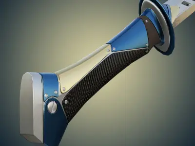 Vibrosonic katana Low-poly 3D model