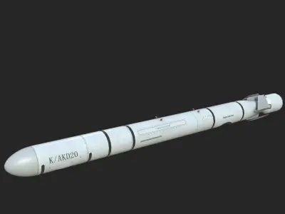 CJ-20 AKD-20 KD-20 Chinese Air-Launched Cruise Missile  Low-poly 3D model