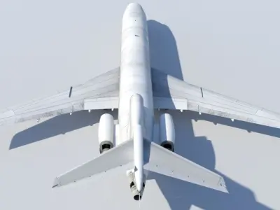 B727-200 derelict scrapyard low poly  Low-poly 3D model