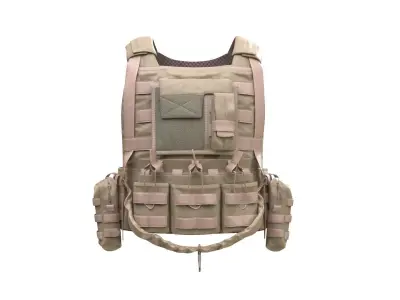 Military Vest 105 - All MH Bodies - UE5 Skeletons - Rigged Low-poly 3D model