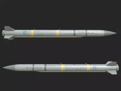 PL-17 Chinese PL17 BVR Air to Air Missile Low-poly 3D model