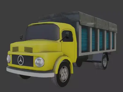Mercedes Benz Kurzhauber Closed Cargo Low-poly 3D model