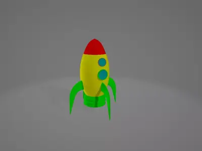 Simple Space Rocket Free low-poly 3D model