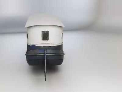 Aged Dutch Barge Houseboat 3D Model Modern Floating Home Low-poly 3D model