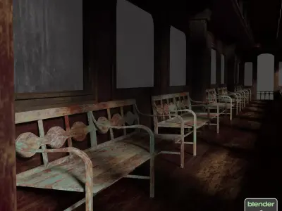 Victorian Passenger Train Carriage Low-poly 3D model