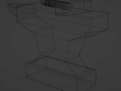 Low poly Anvil metal hammer Free low-poly 3D model