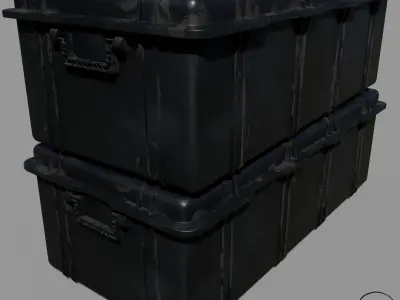 Plastic storage box Low-poly 3D model