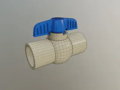 Plastic Ball Valve Low-poly 3D model