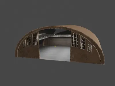 Hangar Interior Low-poly 3D model shop
