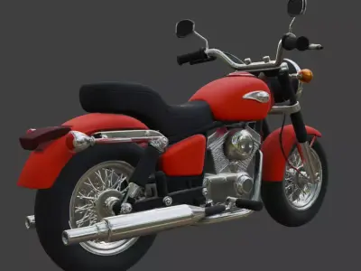 Cartoon Red Motorcycle 3D Model 3D model 3