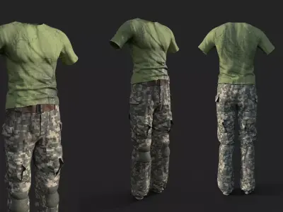 Men Military Set  3D model